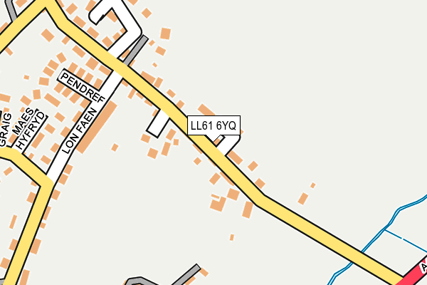 LL61 6YQ map - OS OpenMap – Local (Ordnance Survey)