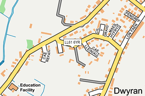 LL61 6YR map - OS OpenMap – Local (Ordnance Survey)
