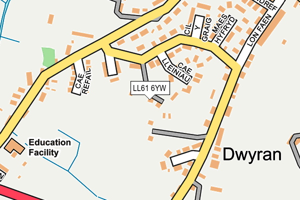 LL61 6YW map - OS OpenMap – Local (Ordnance Survey)