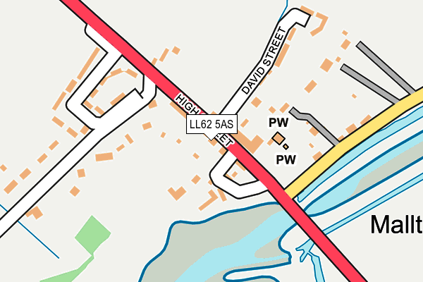 LL62 5AS map - OS OpenMap – Local (Ordnance Survey)