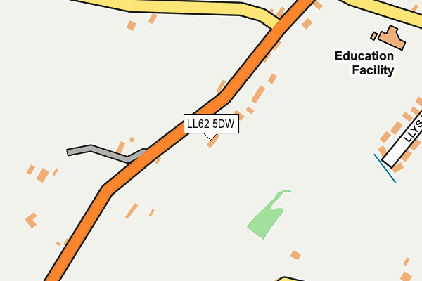 LL62 5DW map - OS OpenMap – Local (Ordnance Survey)