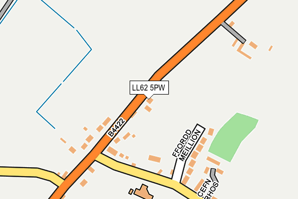 LL62 5PW map - OS OpenMap – Local (Ordnance Survey)