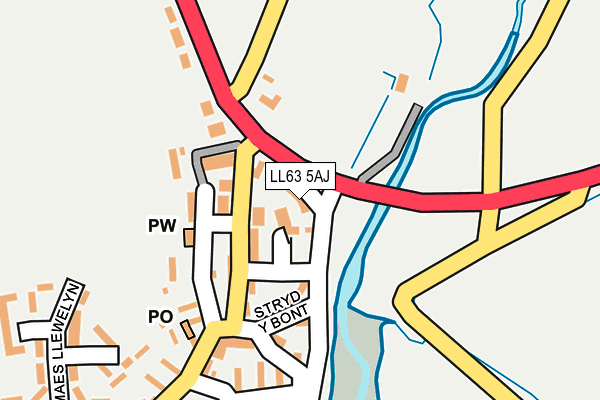 LL63 5AJ map - OS OpenMap – Local (Ordnance Survey)