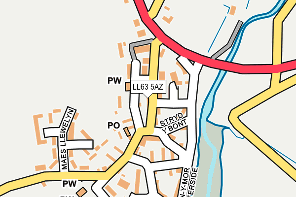 LL63 5AZ map - OS OpenMap – Local (Ordnance Survey)