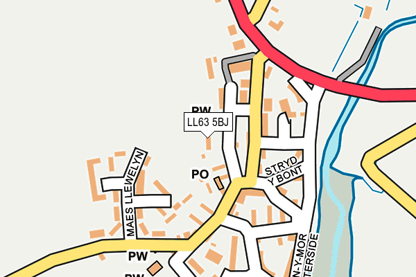 LL63 5BJ map - OS OpenMap – Local (Ordnance Survey)