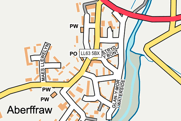 LL63 5BX map - OS OpenMap – Local (Ordnance Survey)