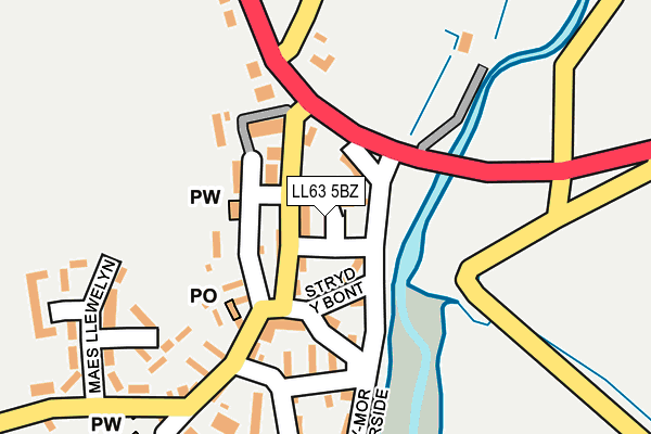 LL63 5BZ map - OS OpenMap – Local (Ordnance Survey)