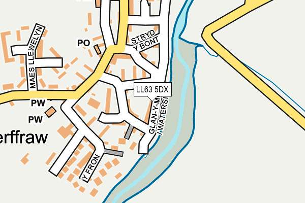 LL63 5DX map - OS OpenMap – Local (Ordnance Survey)