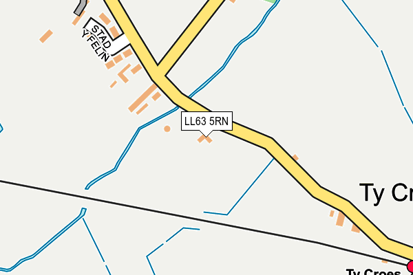 LL63 5RN map - OS OpenMap – Local (Ordnance Survey)
