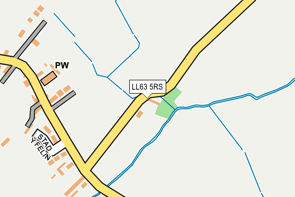 LL63 5RS map - OS OpenMap – Local (Ordnance Survey)