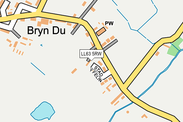LL63 5RW map - OS OpenMap – Local (Ordnance Survey)