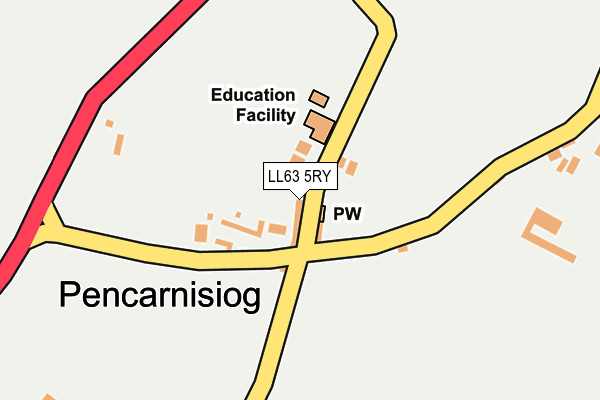 LL63 5RY map - OS OpenMap – Local (Ordnance Survey)