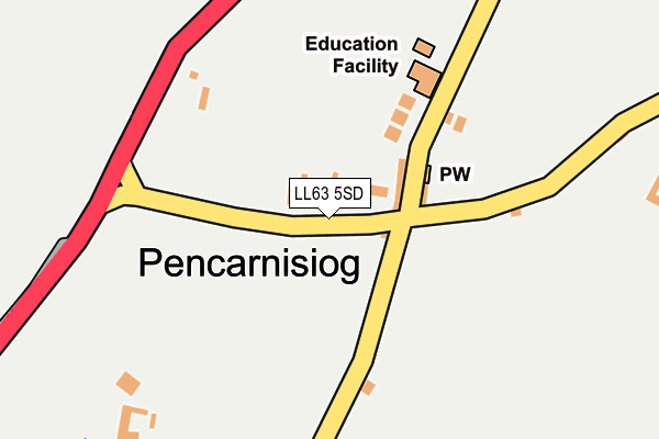 LL63 5SD map - OS OpenMap – Local (Ordnance Survey)