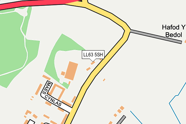 LL63 5SH map - OS OpenMap – Local (Ordnance Survey)