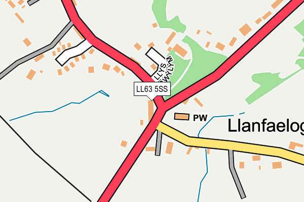 LL63 5SS map - OS OpenMap – Local (Ordnance Survey)