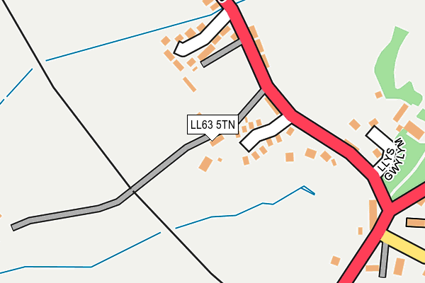 LL63 5TN map - OS OpenMap – Local (Ordnance Survey)