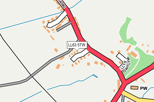 LL63 5TW map - OS OpenMap – Local (Ordnance Survey)