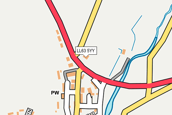LL63 5YY map - OS OpenMap – Local (Ordnance Survey)