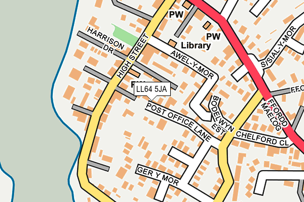 LL64 5JA map - OS OpenMap – Local (Ordnance Survey)