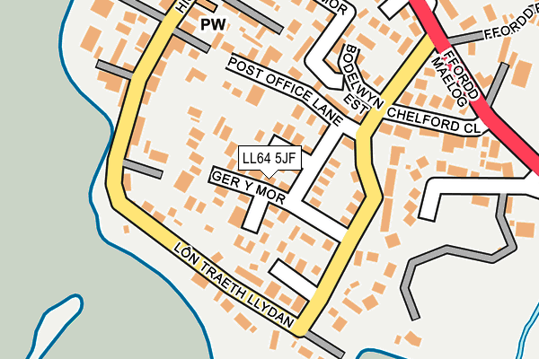LL64 5JF map - OS OpenMap – Local (Ordnance Survey)