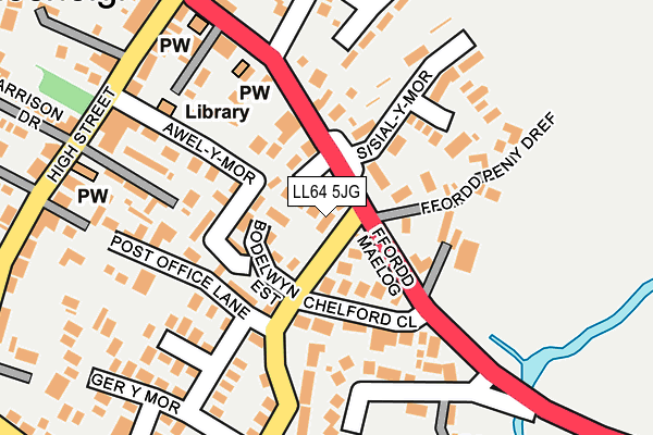 LL64 5JG map - OS OpenMap – Local (Ordnance Survey)