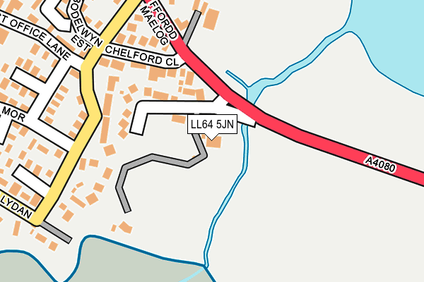 LL64 5JN map - OS OpenMap – Local (Ordnance Survey)