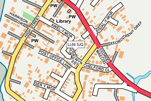 LL64 5JQ map - OS OpenMap – Local (Ordnance Survey)