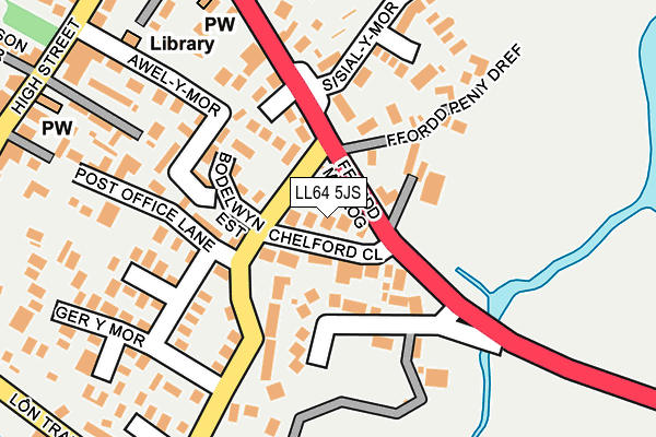 LL64 5JS map - OS OpenMap – Local (Ordnance Survey)