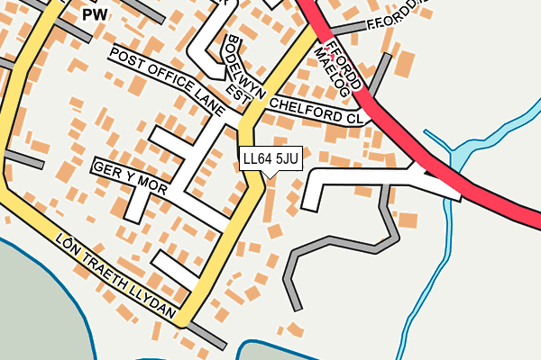 LL64 5JU map - OS OpenMap – Local (Ordnance Survey)