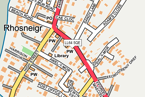 LL64 5QE map - OS OpenMap – Local (Ordnance Survey)