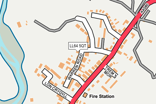 LL64 5QT map - OS OpenMap – Local (Ordnance Survey)