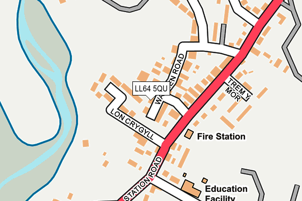 LL64 5QU map - OS OpenMap – Local (Ordnance Survey)