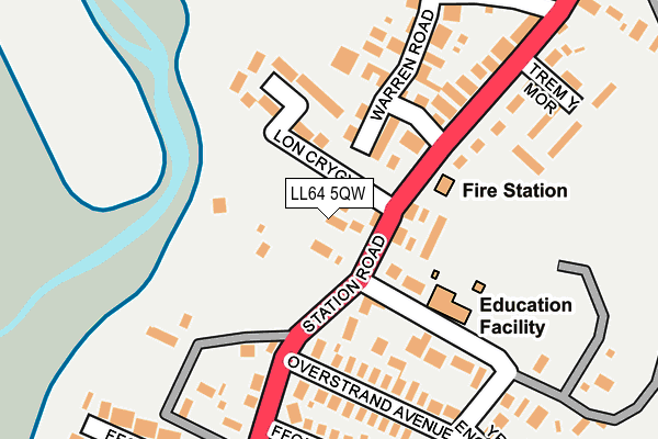 LL64 5QW map - OS OpenMap – Local (Ordnance Survey)