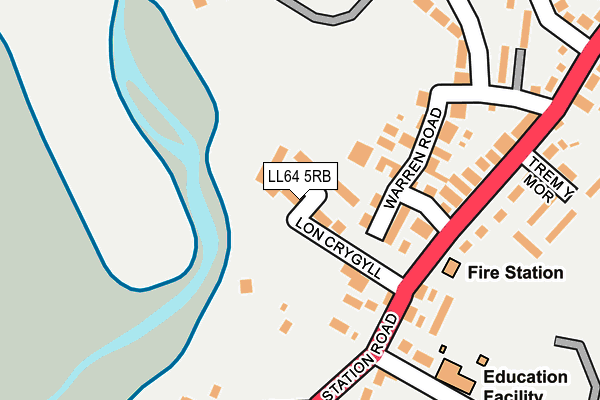 LL64 5RB map - OS OpenMap – Local (Ordnance Survey)