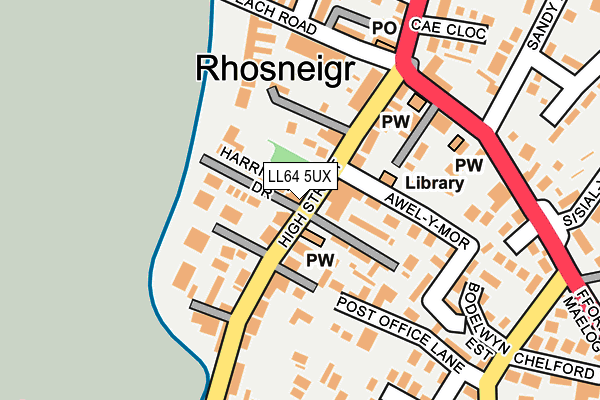 LL64 5UX map - OS OpenMap – Local (Ordnance Survey)