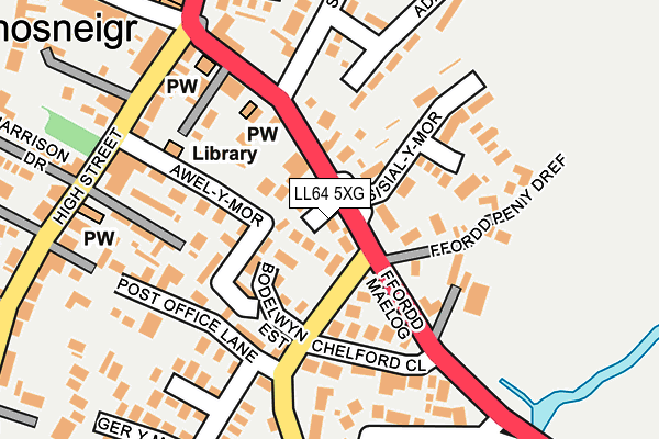 LL64 5XG map - OS OpenMap – Local (Ordnance Survey)