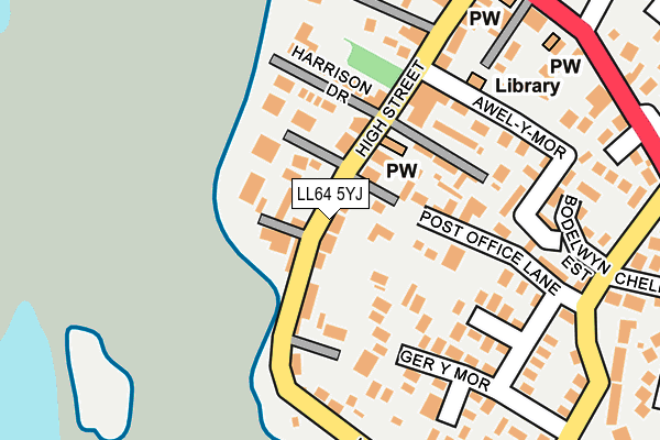 LL64 5YJ map - OS OpenMap – Local (Ordnance Survey)