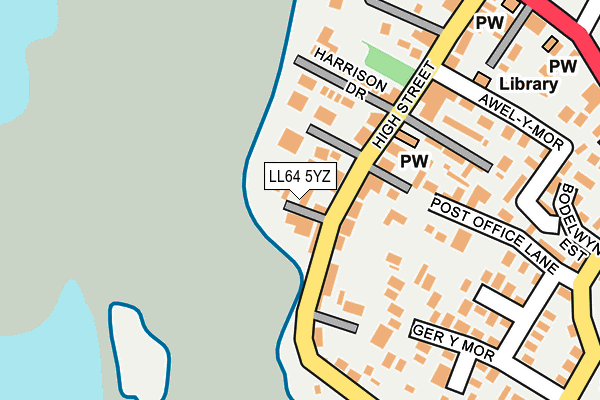 LL64 5YZ map - OS OpenMap – Local (Ordnance Survey)