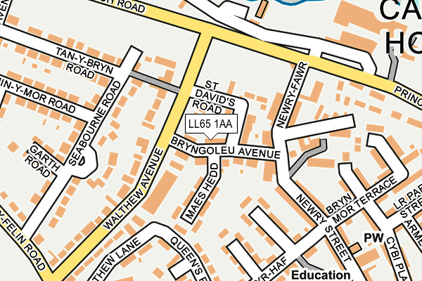 LL65 1AA map - OS OpenMap – Local (Ordnance Survey)