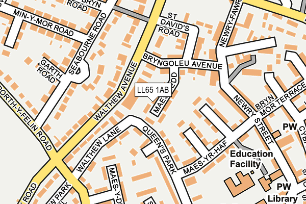 LL65 1AB map - OS OpenMap – Local (Ordnance Survey)