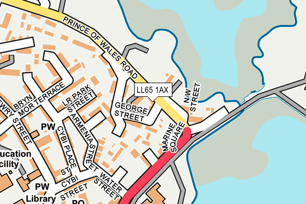 LL65 1AX map - OS OpenMap – Local (Ordnance Survey)