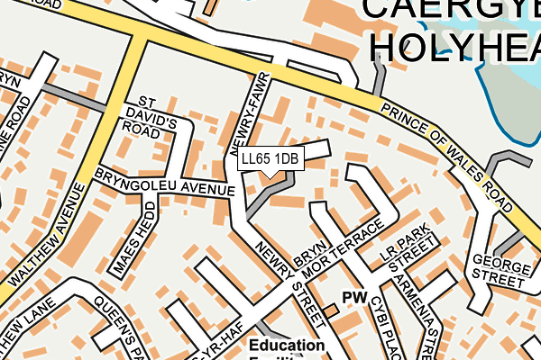 LL65 1DB map - OS OpenMap – Local (Ordnance Survey)