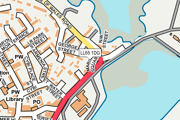 LL65 1DG map - OS OpenMap – Local (Ordnance Survey)