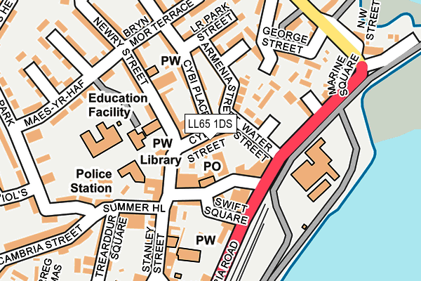 LL65 1DS map - OS OpenMap – Local (Ordnance Survey)