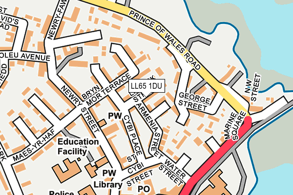 LL65 1DU map - OS OpenMap – Local (Ordnance Survey)