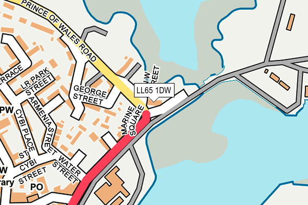 LL65 1DW map - OS OpenMap – Local (Ordnance Survey)