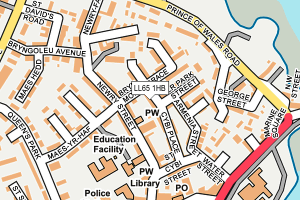 LL65 1HB map - OS OpenMap – Local (Ordnance Survey)
