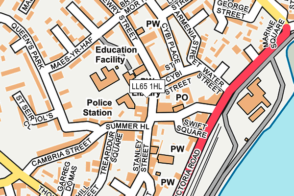 LL65 1HL map - OS OpenMap – Local (Ordnance Survey)