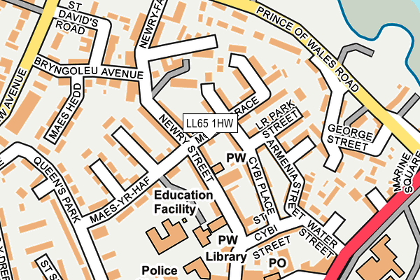 LL65 1HW map - OS OpenMap – Local (Ordnance Survey)