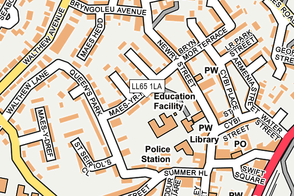 LL65 1LA map - OS OpenMap – Local (Ordnance Survey)